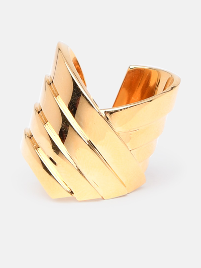 Shop Leda Madera Susan Brass Ring In Gold