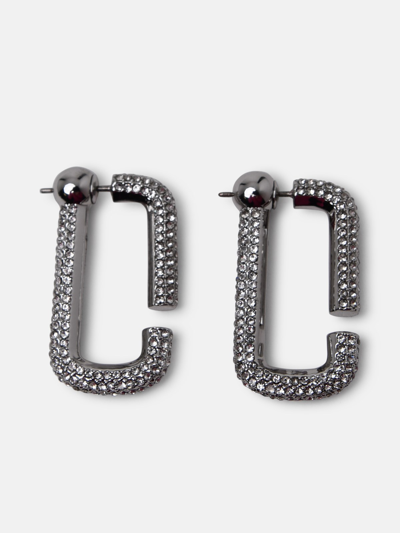 Shop Marc Jacobs (the) Silver Plated Brass Pavé Earrings