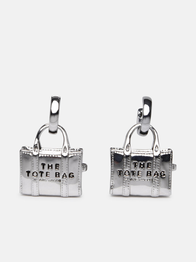 Shop Marc Jacobs (the) Silver Brass Tote Bag Earrings