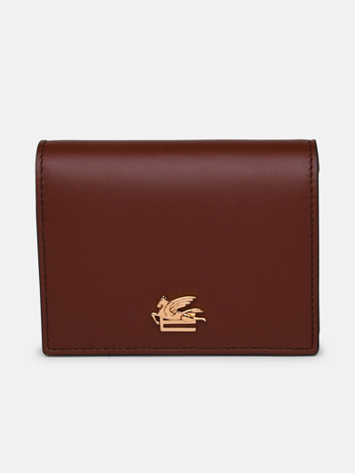 Shop Etro Brown Leather Wallet In Black