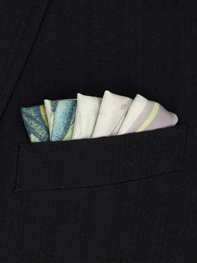 Shop Etro Pocket Square With Flowers In Light Blue
