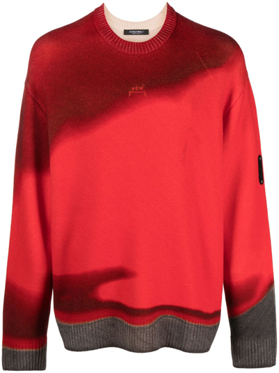 Shop A-cold-wall* Red Gradient-knit Wool Sweater