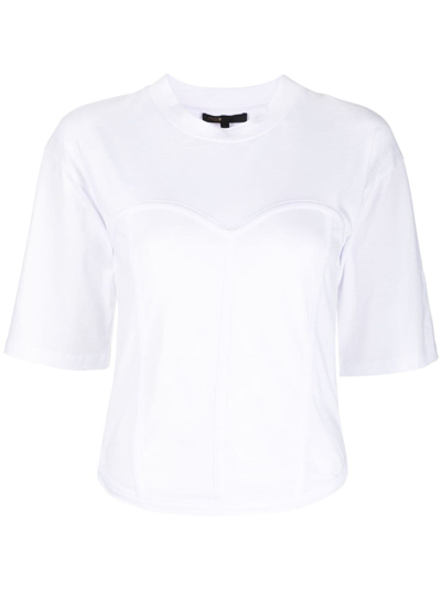 Shop Maje Corset-style T-shirt In White