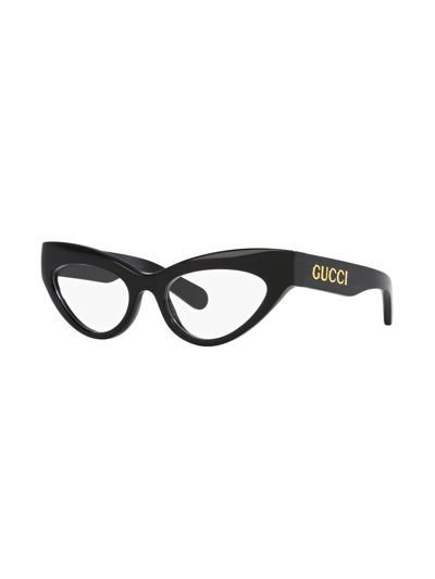 Shop Gucci Cat-eye Frame Glasses In Schwarz