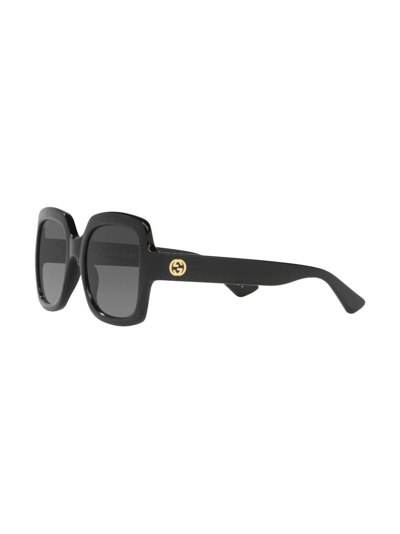 Gucci Logo-plaque Square-frame Sunglasses In Schwarz