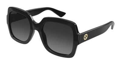 Shop Gucci Polarized Grey Square Ladies Sunglasses Gg1337s 002 54 In Black / Grey