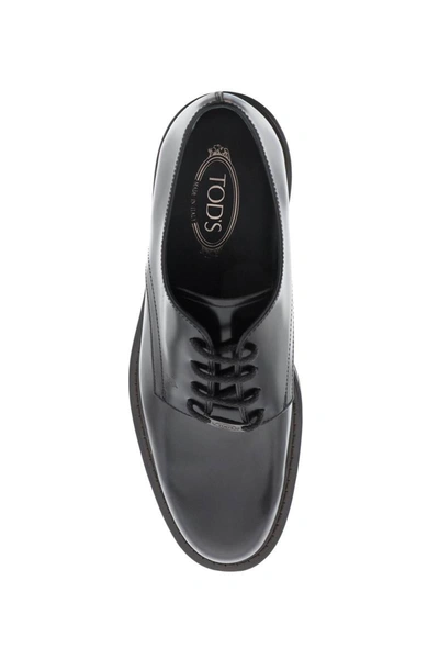 Shop Tod's Leather Lace-up Shoes In Black