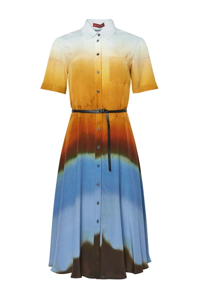 Shop Altuzarra 'kiera' Dress In Golden Ochre Landscape