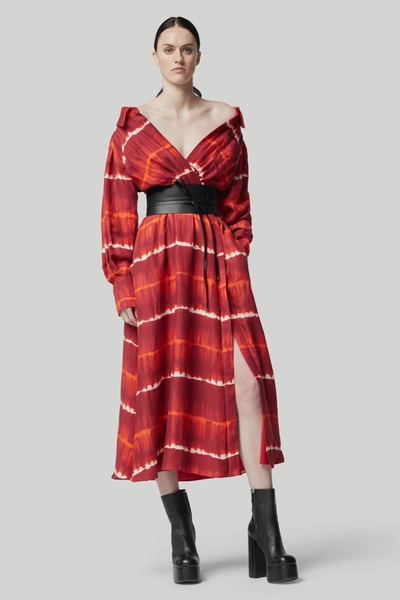 Shop Altuzarra Fall Winter 23 'lyddy' Dress In Syrah Gradient Shibori