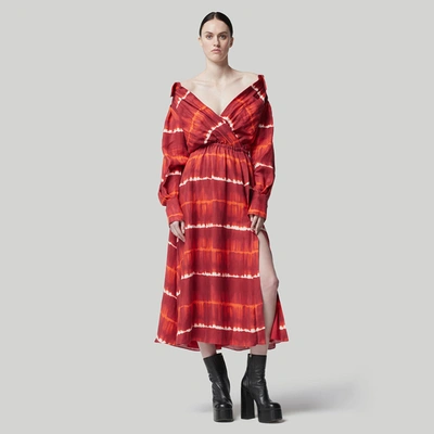 Shop Altuzarra Fall Winter 23 'lyddy' Dress In Syrah Gradient Shibori