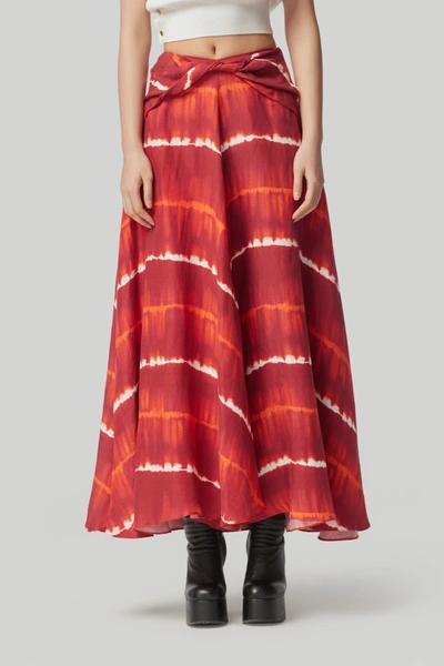 Shop Altuzarra 'pythia' Skirt In Syrah Gradient Shibori
