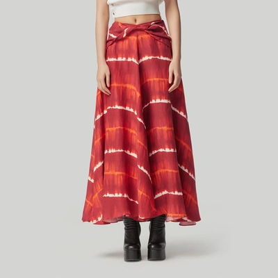 Shop Altuzarra 'pythia' Skirt In Syrah Gradient Shibori