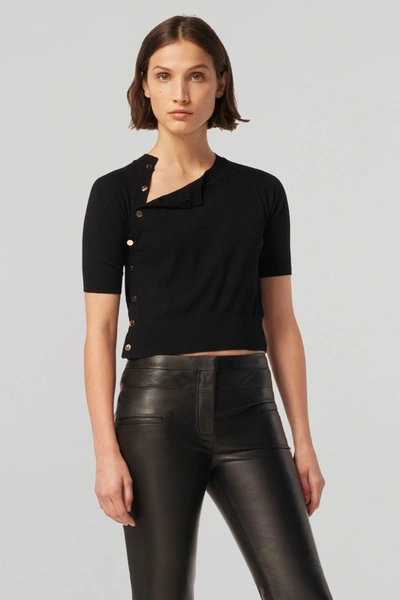 Altuzarra Short-sleeve Knitted Crop Top In Black