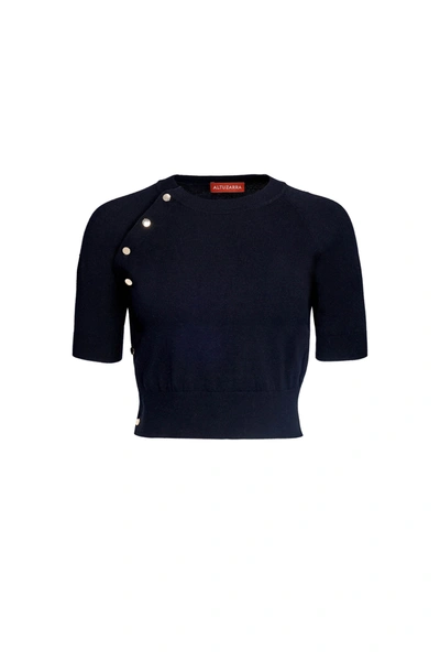 Altuzarra Short-sleeve Knitted Crop Top In Black