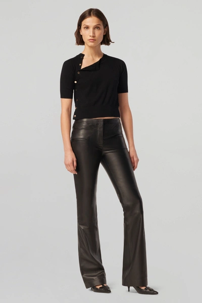 Altuzarra Short-sleeve Knitted Crop Top In Black