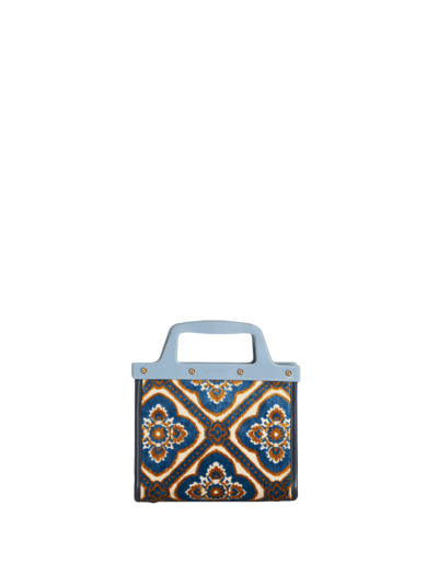 Shop Etro Jacquard Love Trotter Mini Bag In Navy Blue