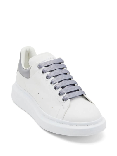 Shop Alexander Mcqueen Oversized Sneakers In White And Grey In Bianco
