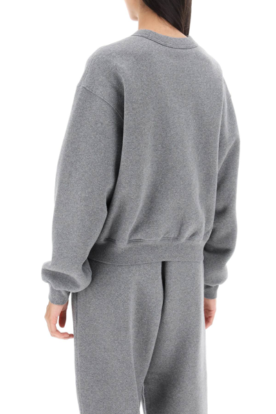 Shop Alexander Wang Sweatshirt In Glitter Jersey In Sidewalk (grey)