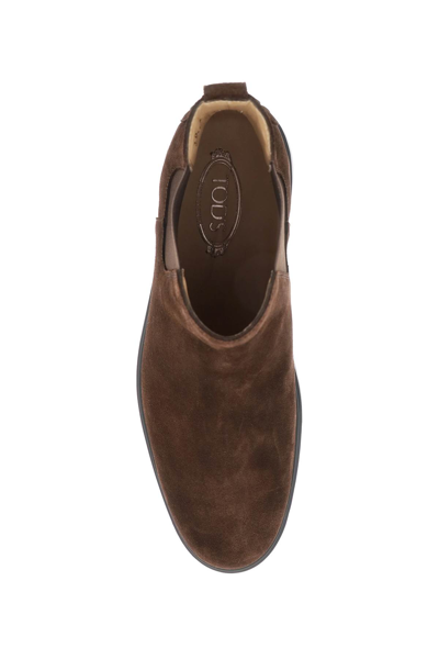 Shop Tod's W. G. Chelsea Ankle Boots In Marrone Africa (brown)