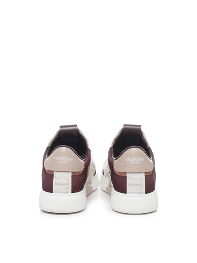 Shop Valentino Vl7n Sneakers With Inserts In Brown