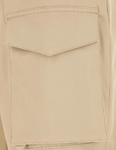 Shop Ermanno Scervino Beige Cady Cargo Trousers In Brown