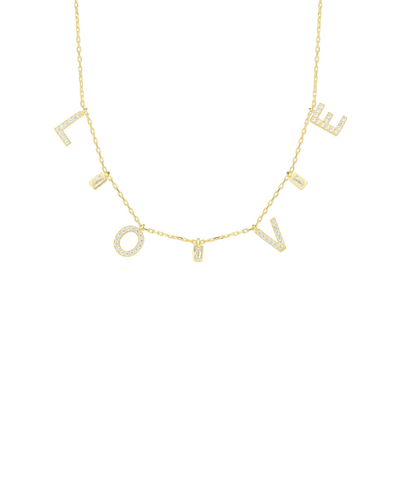 Shop Sphera Milano 18k Over Silver Cz Love Charm Necklace