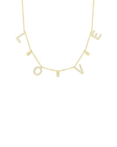 Sphera Milano 18k Over Silver Cz Love Charm Necklace