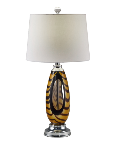 Shop Dale Tiffany Bengal Tiger Art Glass Table Lamp In Multi