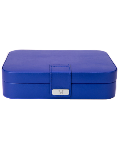 Shop Bey-berk Blue Leatherette 24 Section Jewel Case