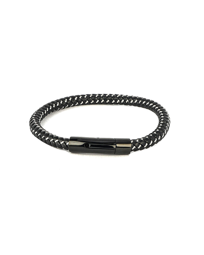 Shop Jean Claude Stainless Steel Leather Bracelet