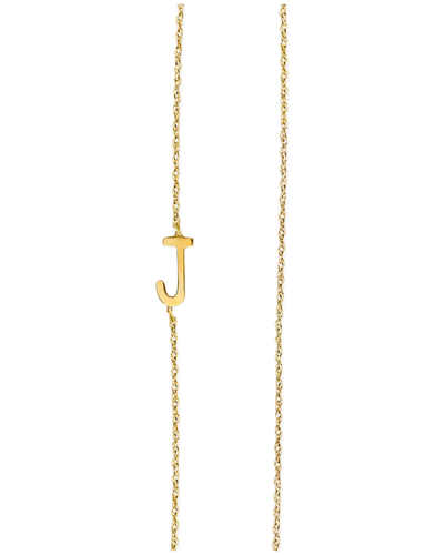 Jane Basch 22k Over Silver Sideways Block Initial Pendant (a-z) In Multicolor