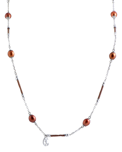 Shop Charriol Stainless Steel Pearl Necklace