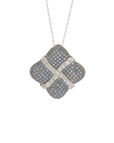 Shop Suzy Levian Silver 2.35 Ct. Tw. Sapphire Necklace
