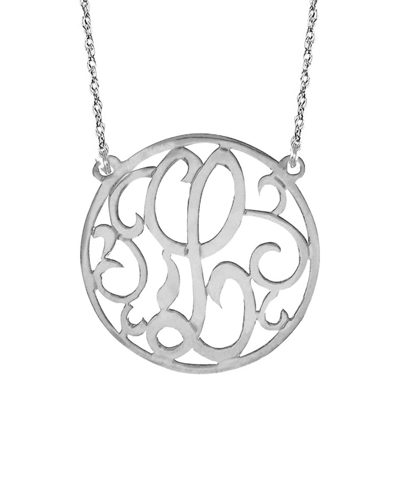 Shop Jane Basch Dnu 0 Units Sold  Silver Fancy Initial Circle Script Necklace (a-z) In Multicolor