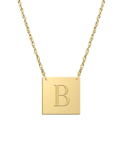 Shop Jane Basch 14k Block Initial Square Necklace (a-z) In Multicolor