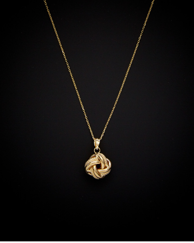 Shop Italian Gold 14k  Love Knot Pendant Necklace
