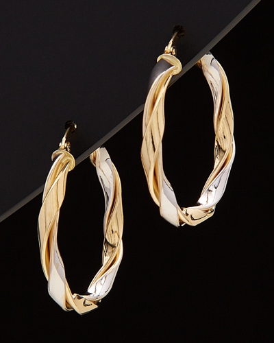 Italian Gold Two-tone Intertwined Hoops