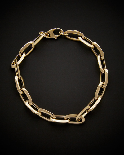 Shop Italian Gold 14k  Fancy Oval Link Bracelet