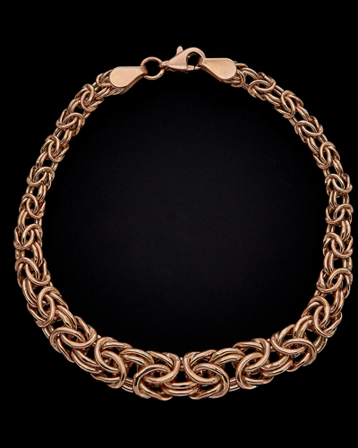 Shop Italian Rose Gold 14k  Graduated Byzantine Bracelet