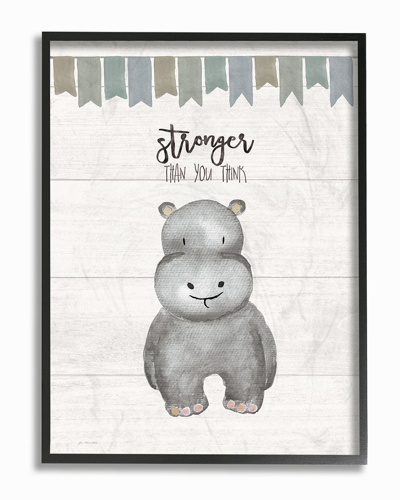 Stupell Stronger Than You Think Hippo By Jo Moulton Framed Art