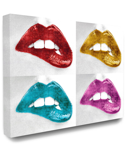 Stupell Glam Fashion Metallic Lipstick Lips In Four Colors