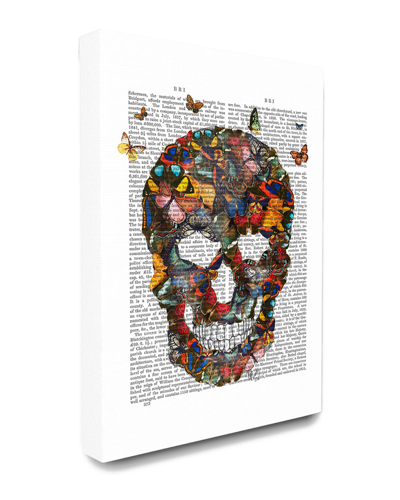 Stupell Home Decor Collection Dark Rainbow Skull Of Butterflies On A Book Page