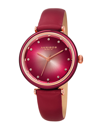 Shop Akribos Xxiv Women's Leather Watch