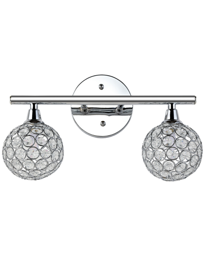 Shop Jonathan Y Maeve 13in 2-light Iron/glass Contemporary Glam Led Vanity Light In Metallic