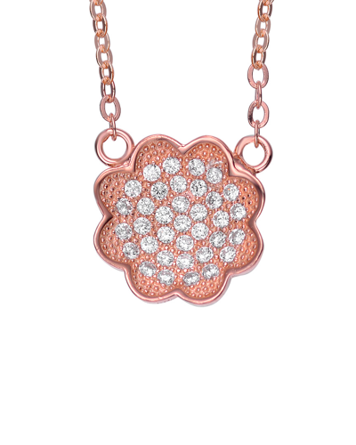 Shop Genevive 18k Rose Gold Vermeil Cz Necklace