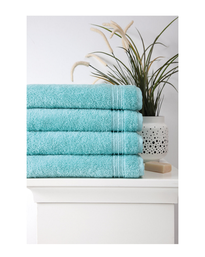 Ozan Premium Home Cascade Bath Towels Set Of 4 In Aqua