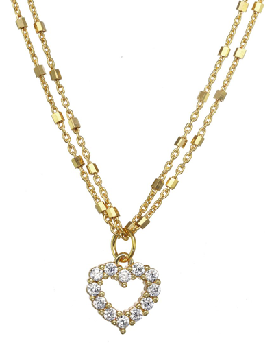 Shop Rachel Reinhardt 14k Vermeil Enamel & Cz Delicate Heart Necklace