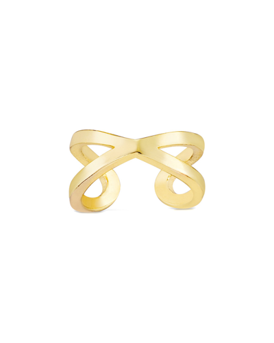 Shop Sphera Milano Gold Over Silver Criss Cross Ear Cuff