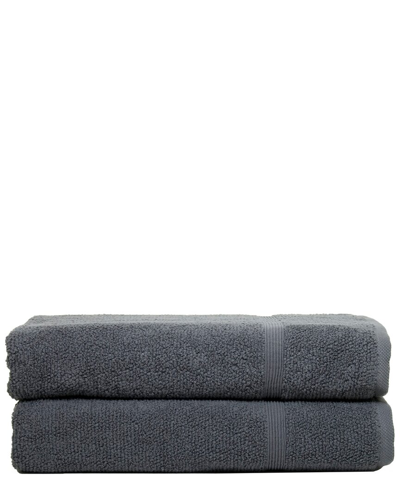 Shop Ivy Set Of 2  Collection Rice Effect Bath Sheets In Grey