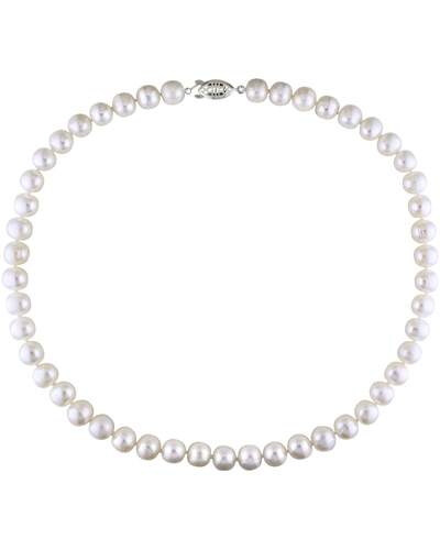 Shop Pearls Silver 9-10mm Pearl Necklace